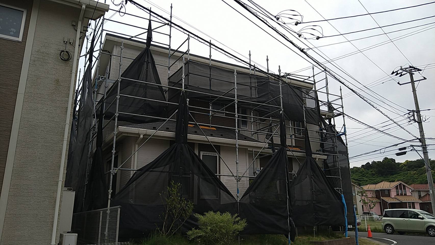 野崎工業 足場工事 施工事例 千葉県木更津市 外壁塗装 屋根工事