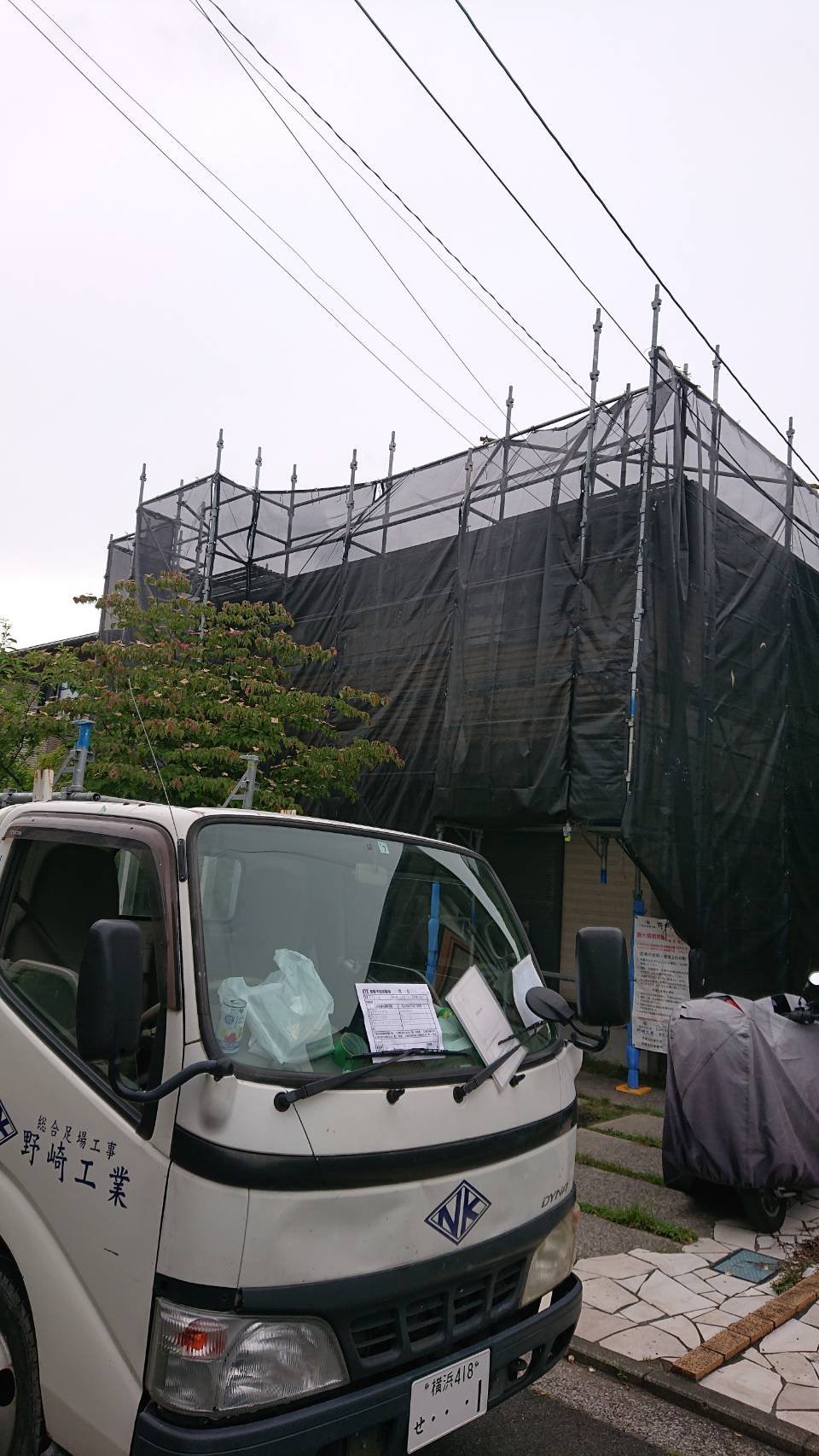 神奈川県横須賀市池田町 足場工事施工事例 外壁塗装
