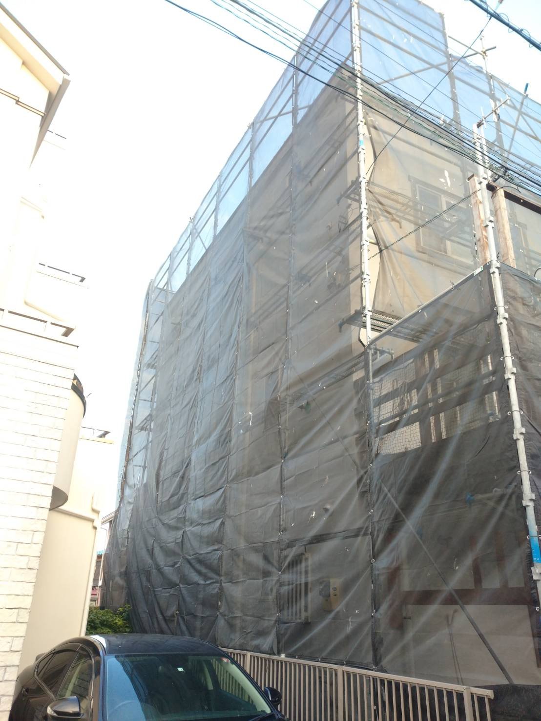 神奈川県逗子市 足場工事 施工事例 外壁塗装