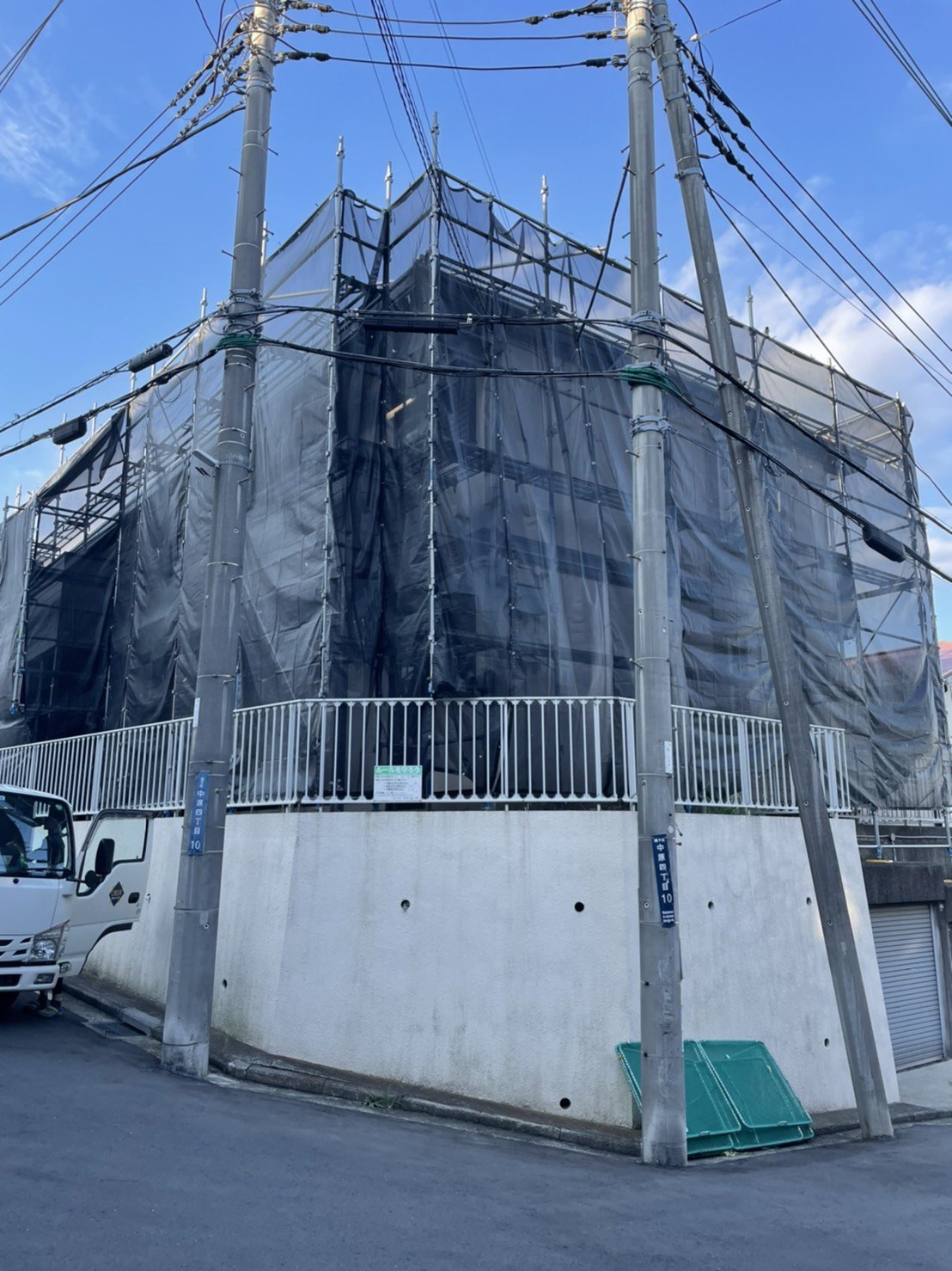 横浜市磯子区 足場工事施工事例 外壁 屋根塗装